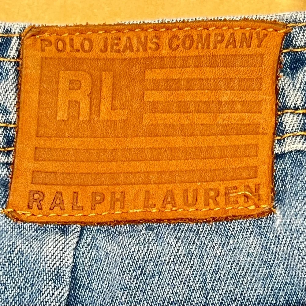 Ralph Lauren Polo Jeans Co. Flap Pocket Denim Fly Front Mini Skirt Size 8